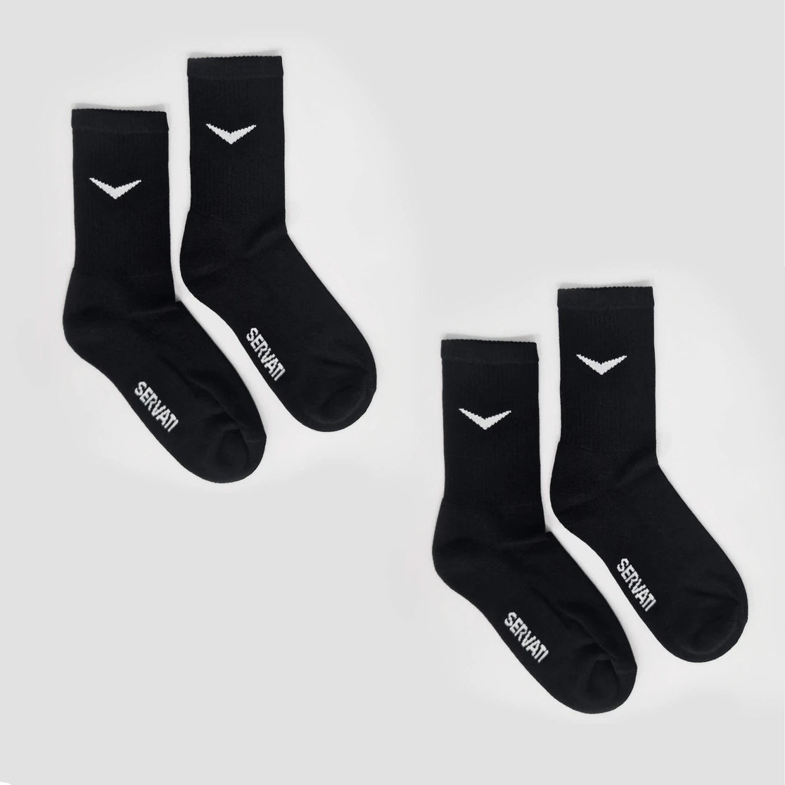 SERVATI ELEVATE SOCKS BLACK 2XPACK