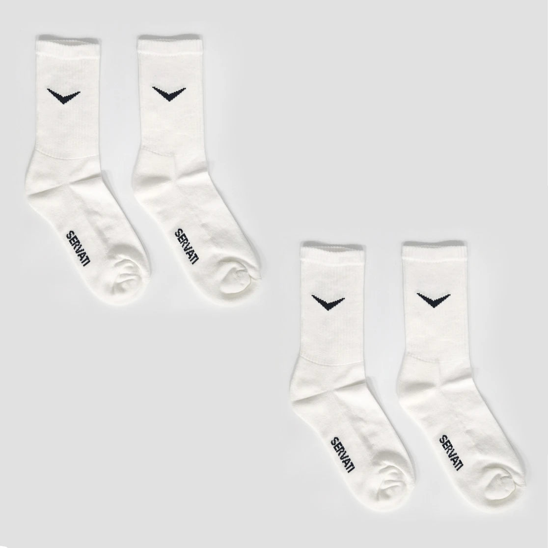 SERVATI ELEVATE SOCKS WHITE 2XPACK